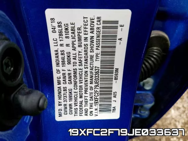 19XFC2F79JE033637 фото 2