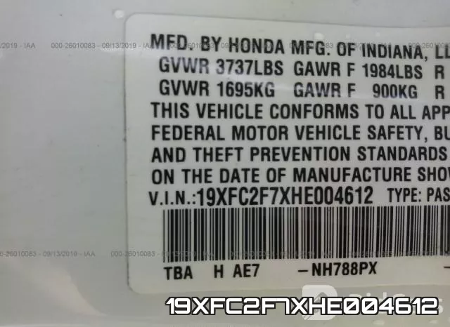 19XFC2F7XHE004612 фото 10