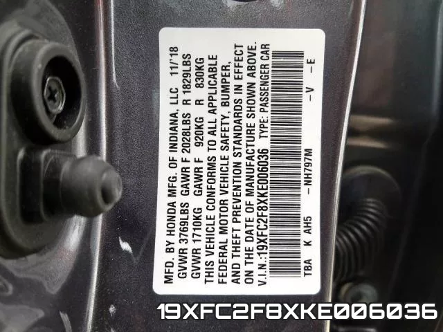 19XFC2F8XKE006036 фото 2
