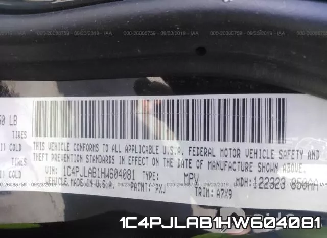 1C4PJLAB1HW604081 фото 10