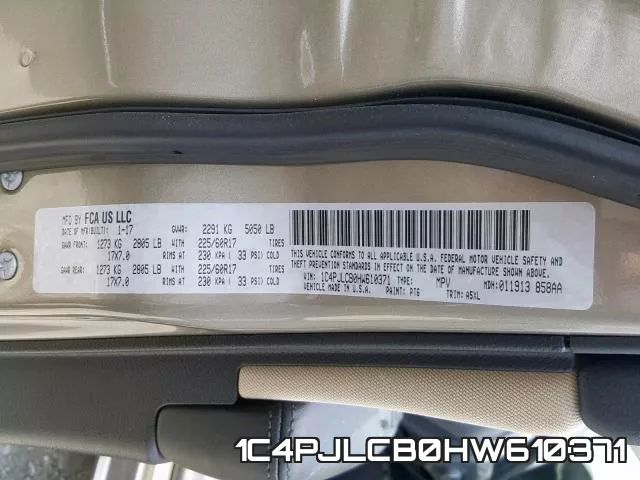 1C4PJLCB0HW610371 фото 2