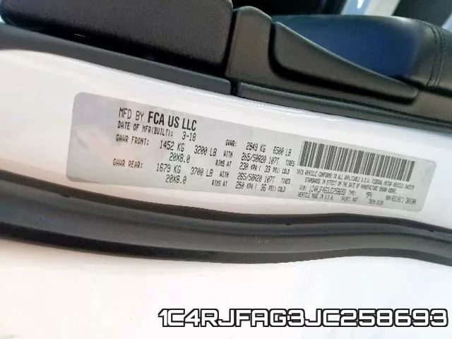 1C4RJFAG3JC258693 фото 2