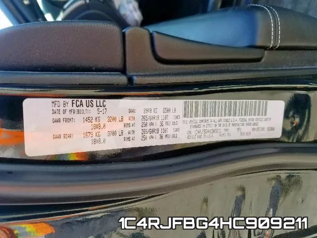 1C4RJFBG4HC909211 фото 2