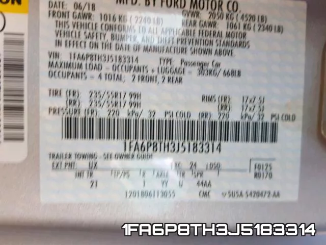 1FA6P8TH3J5183314 фото 2