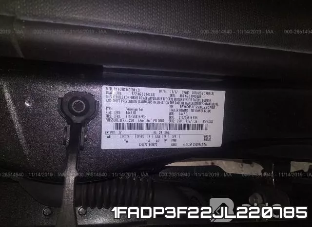1FADP3F22JL220785 фото 10