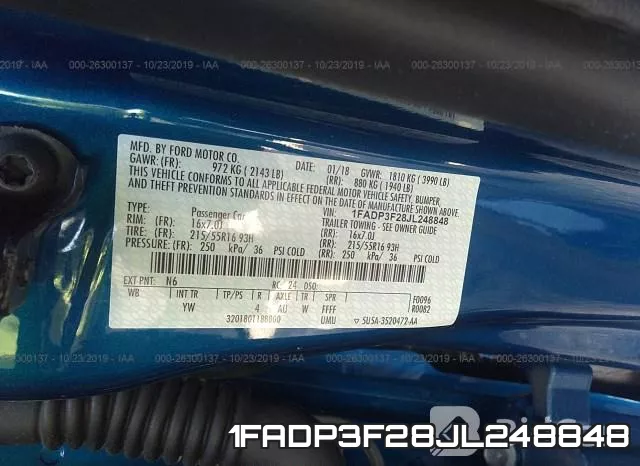 1FADP3F28JL248848 фото 10