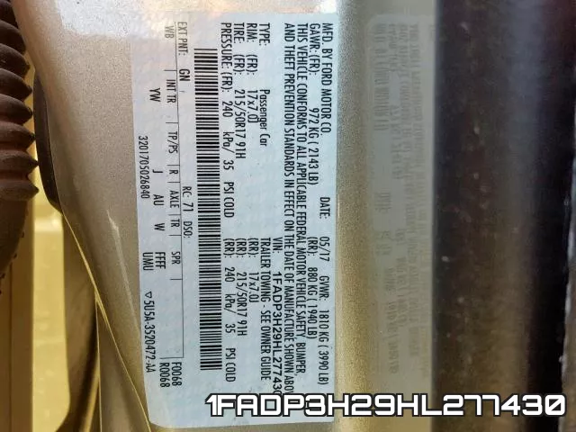 1FADP3H29HL277430 фото 2