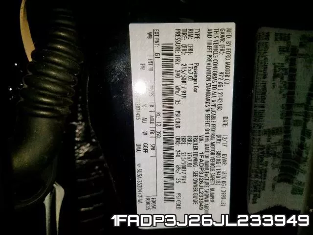 1FADP3J26JL233949 фото 2