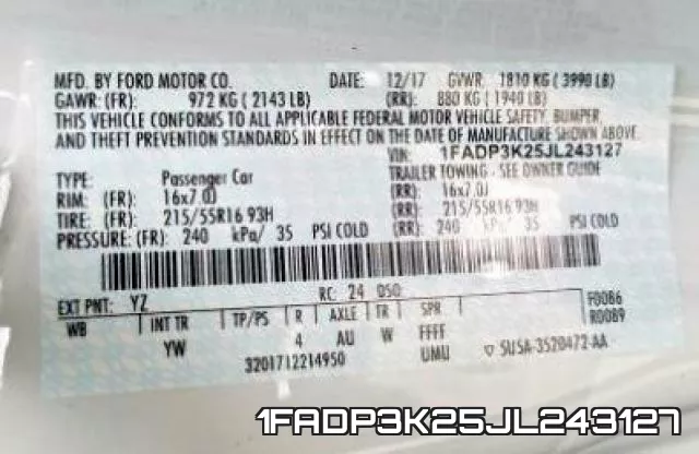 1FADP3K25JL243127 фото 2