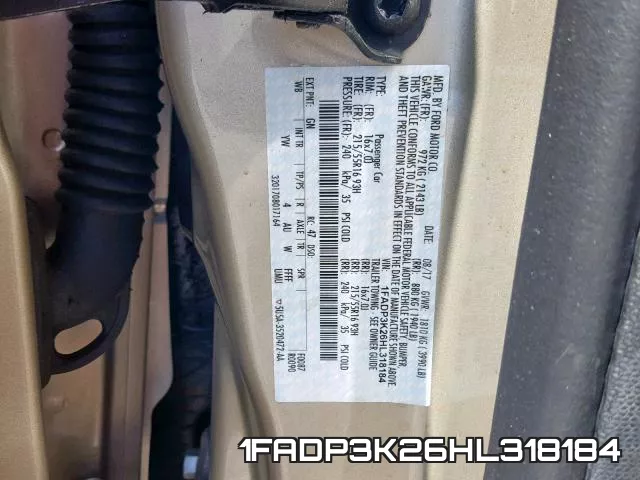 1FADP3K26HL318184 фото 2