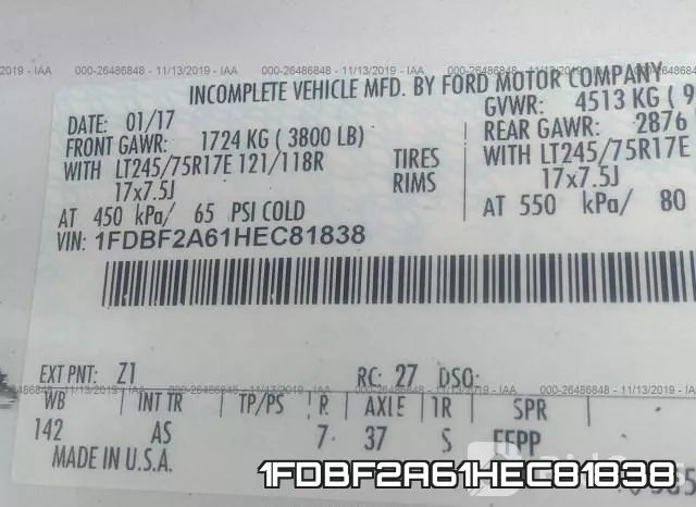 1FDBF2A61HEC81838 фото 10