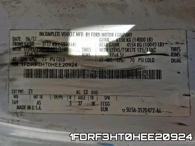 1FDRF3HT0HEE20924 фото 2