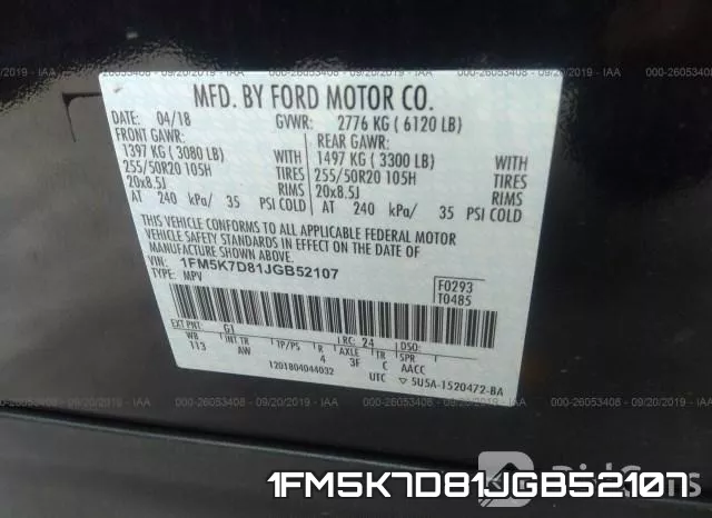 1FM5K7D81JGB52107 фото 9
