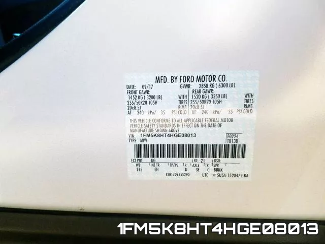 1FM5K8HT4HGE08013 фото 2