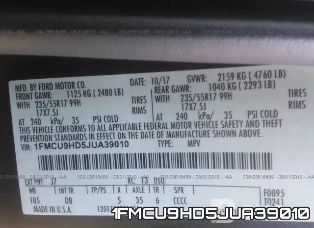1FMCU9HD5JUA39010 фото 10
