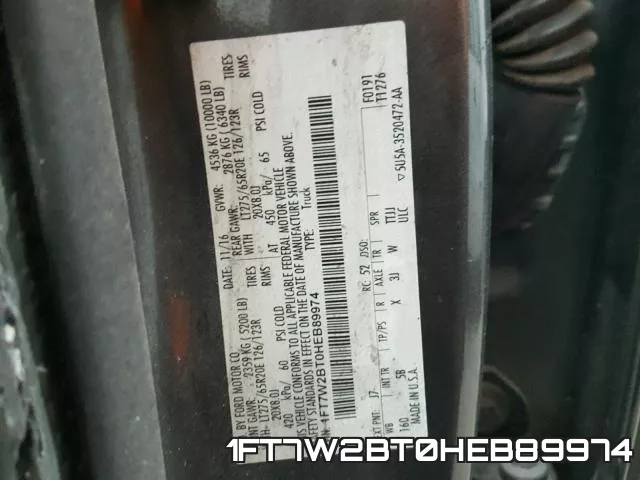 1FT7W2BT0HEB89974 фото 2
