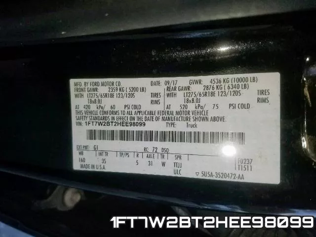 1FT7W2BT2HEE98099 фото 2
