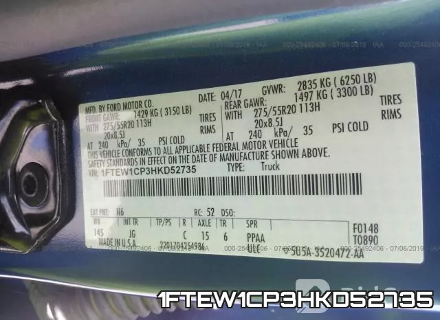 1FTEW1CP3HKD52735 фото 10