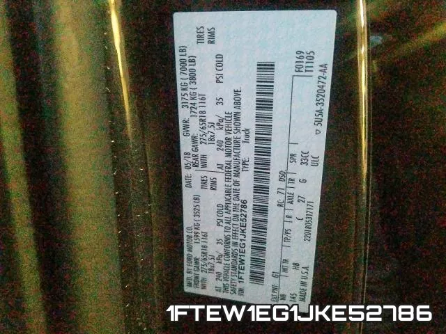 1FTEW1EG1JKE52786 фото 2