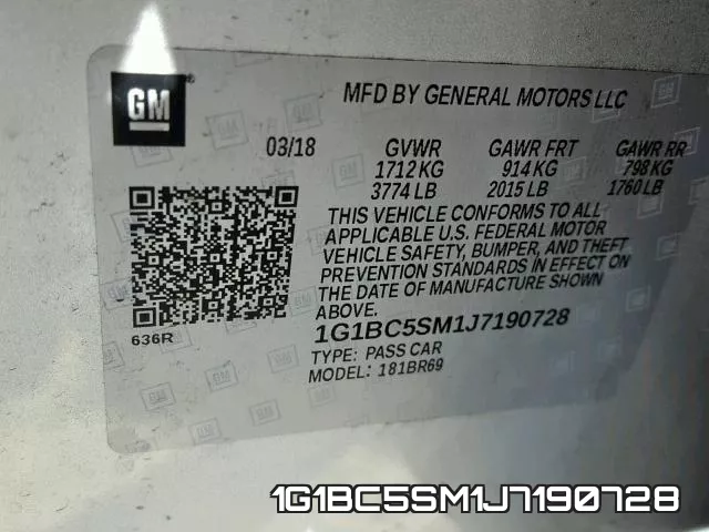1G1BC5SM1J7190728 фото 2