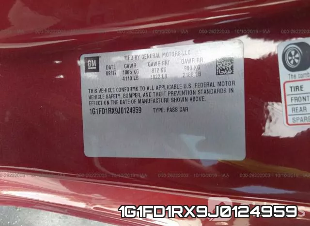 1G1FD1RX9J0124959 фото 10