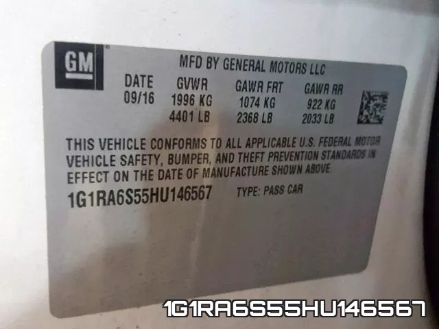 1G1RA6S55HU146567 фото 2
