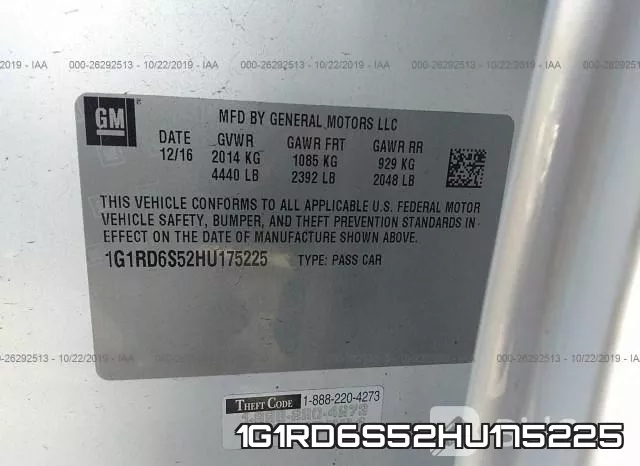 1G1RD6S52HU175225 фото 10