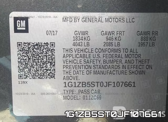 1G1ZB5ST0JF107661 фото 9