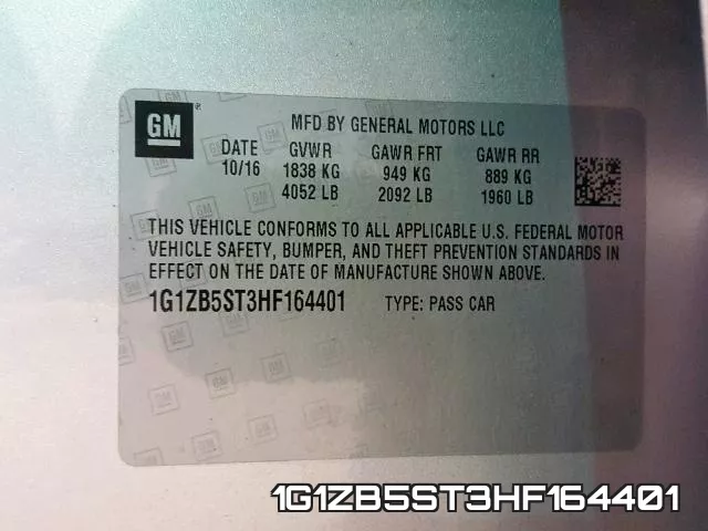1G1ZB5ST3HF164401 фото 2