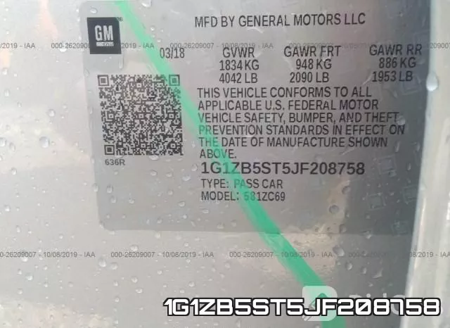 1G1ZB5ST5JF208758 фото 10