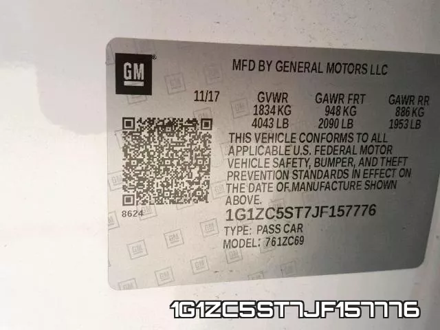 1G1ZC5ST7JF157776 фото 2