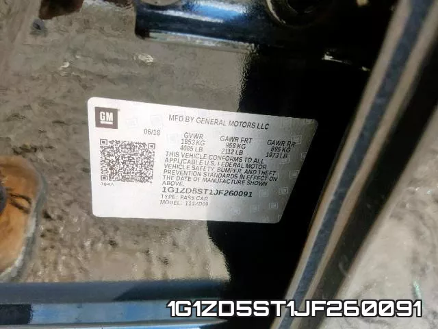 1G1ZD5ST1JF260091 фото 2