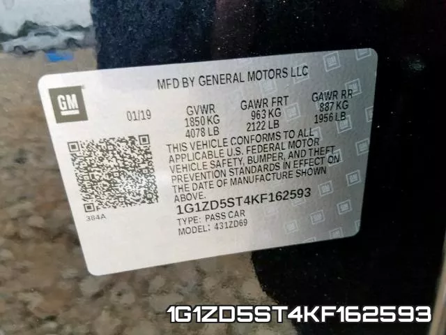 1G1ZD5ST4KF162593 фото 2