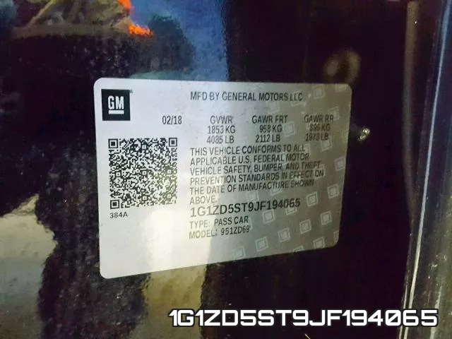 1G1ZD5ST9JF194065 фото 2