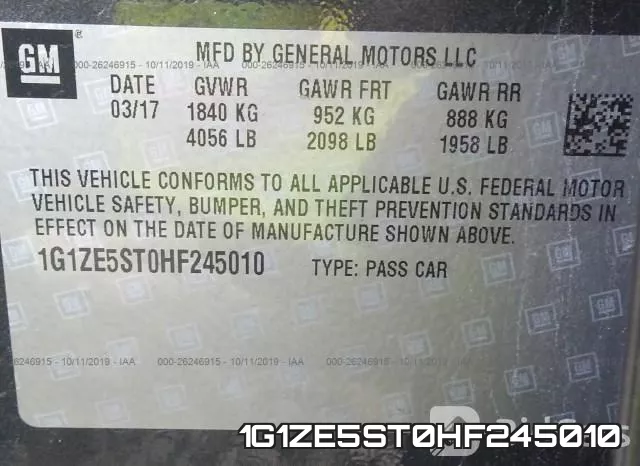1G1ZE5ST0HF245010 фото 10