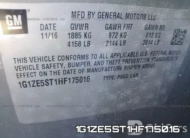 1G1ZE5ST1HF175016 фото 10
