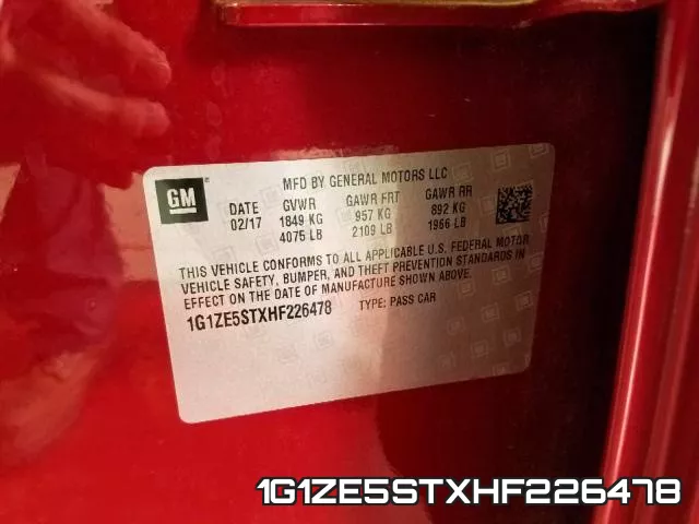 1G1ZE5STXHF226478 фото 2