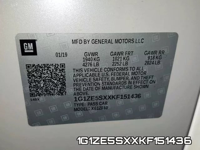 1G1ZE5SXXKF151436 фото 2