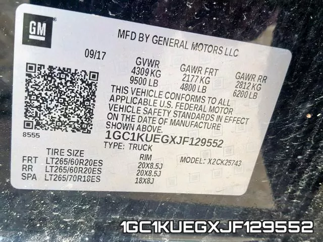 1GC1KUEGXJF129552 фото 2