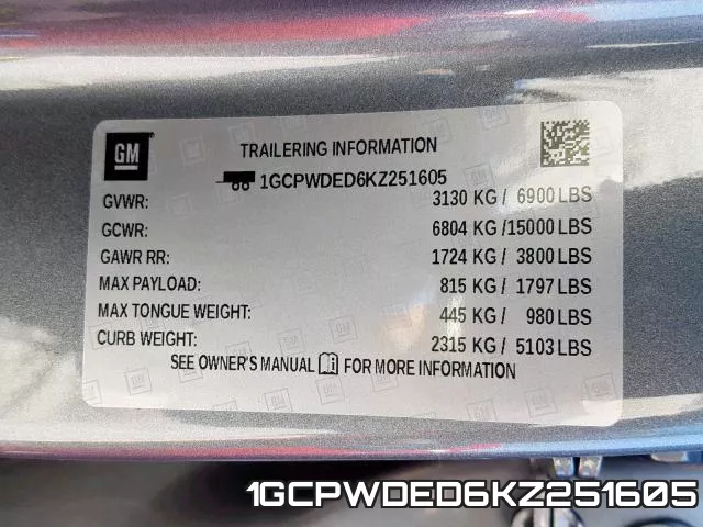 1GCPWDED6KZ251605 фото 2