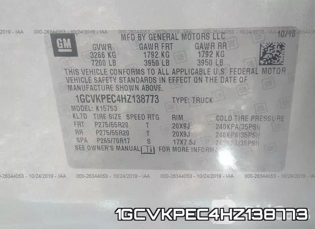 1GCVKPEC4HZ138773 фото 10