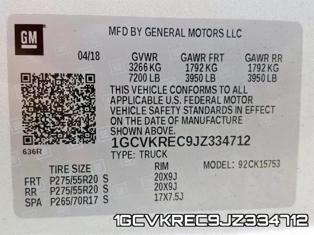1GCVKREC9JZ334712 фото 2