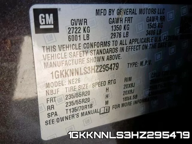 1GKKNNLS3HZ295479 фото 2
