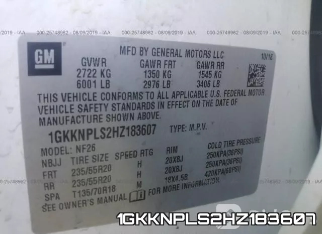 1GKKNPLS2HZ183607 фото 10