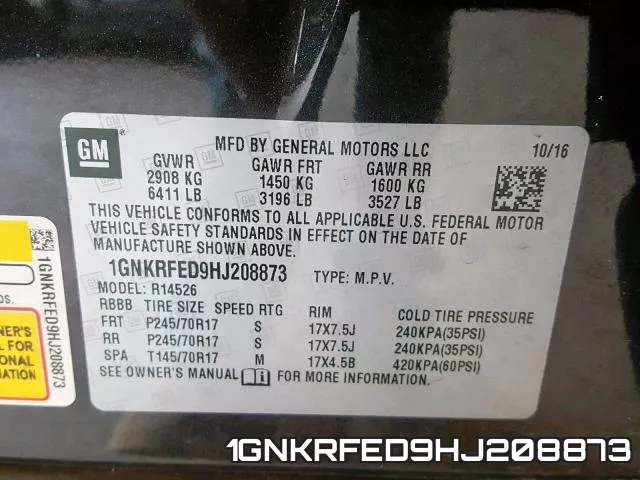 1GNKRFED9HJ208873 фото 2