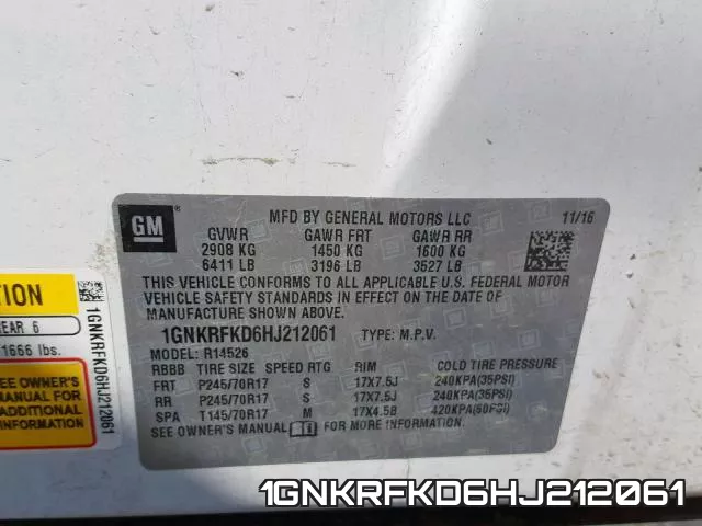 1GNKRFKD6HJ212061 фото 2