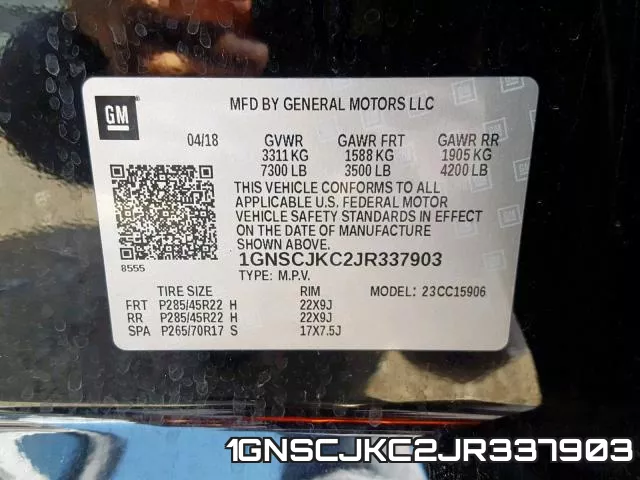 1GNSCJKC2JR337903 фото 2