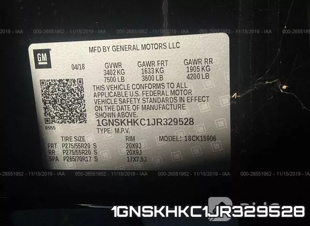 1GNSKHKC1JR329528 фото 10