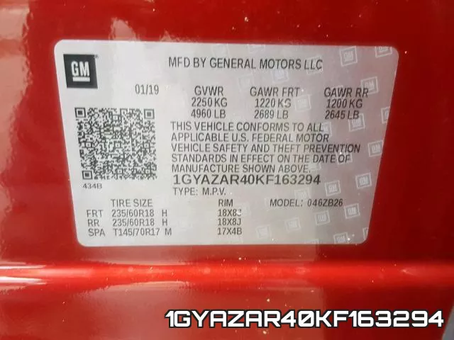 1GYAZAR40KF163294 фото 2
