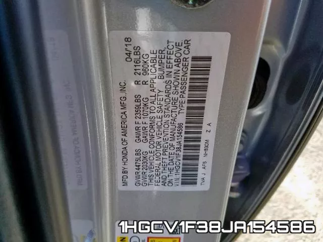 1HGCV1F38JA154586 фото 2